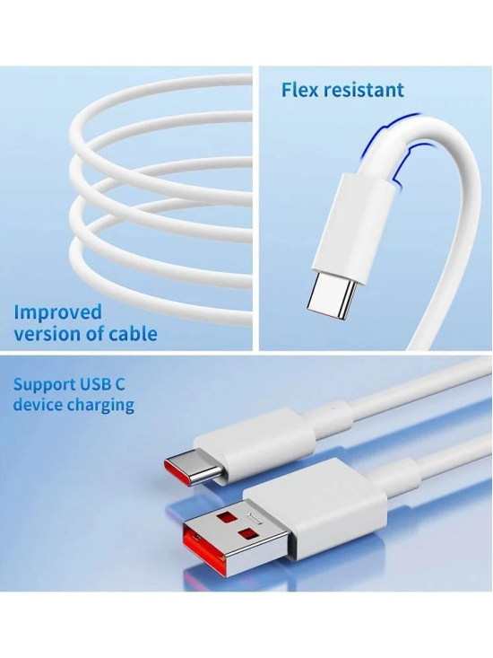 Vertical9 1m Data Cables 6A + 67W Fast Charger - White