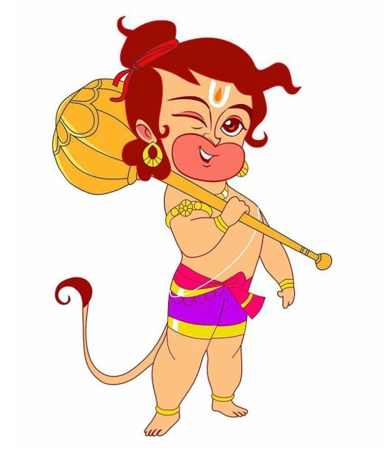 Asmi Collection Baal Hanuman Religious & Inspirational Sticker ( 90 x 60 cms )