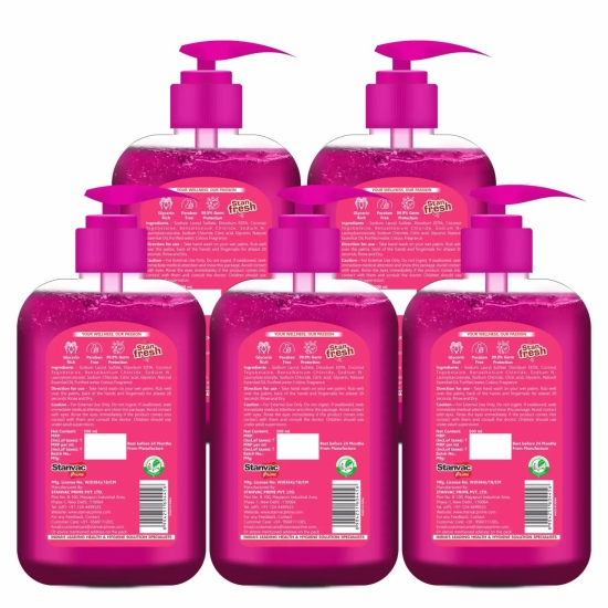 Stanfresh Hygiene Liquid Hand Wash Rose 500ml(Pack Of 5)