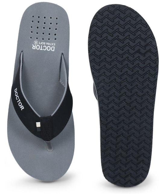 DOCTOR EXTRA SOFT - Grey Mens Thong Flip Flop - None