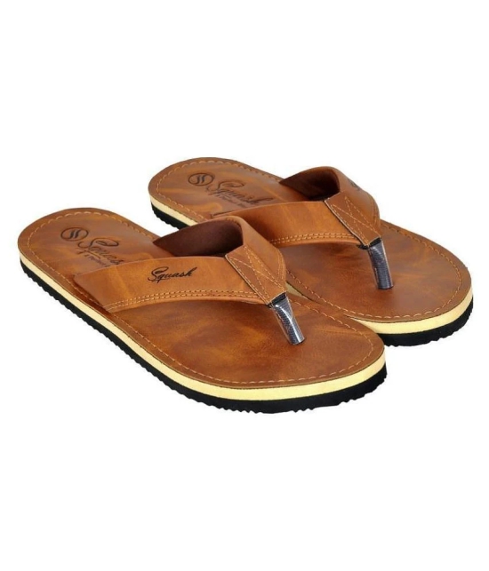 Squash - Tan  Synthetic Thong Flip Flop - None