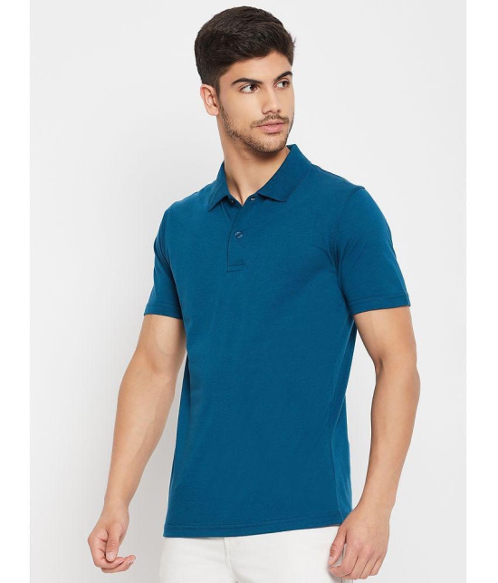 UNIBERRY - Teal Blue Cotton Blend Regular Fit Mens Polo T Shirt ( Pack of 2 ) - None