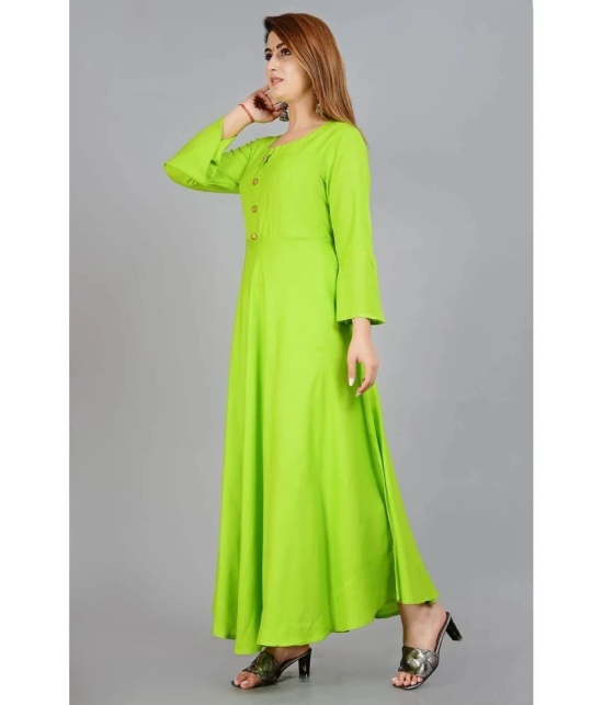 Smien - Lime Green Rayon Womens Anarkali Kurti ( Pack of 1 ) - None