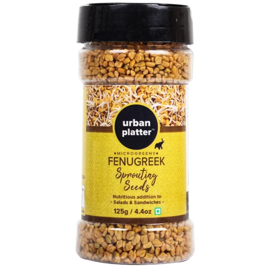 Urban Platter Microgreens Fenugreek (Methi) Sprouting Seeds Shaker Jar, 125g / 4.4oz [Nutritious Addition to Salads & Sandwiches]