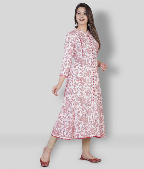 HIGHLIGHT FASHION EXPORT - Pink Rayon Women''s Front Slit Kurti ( Pack of 1 ) - XXL