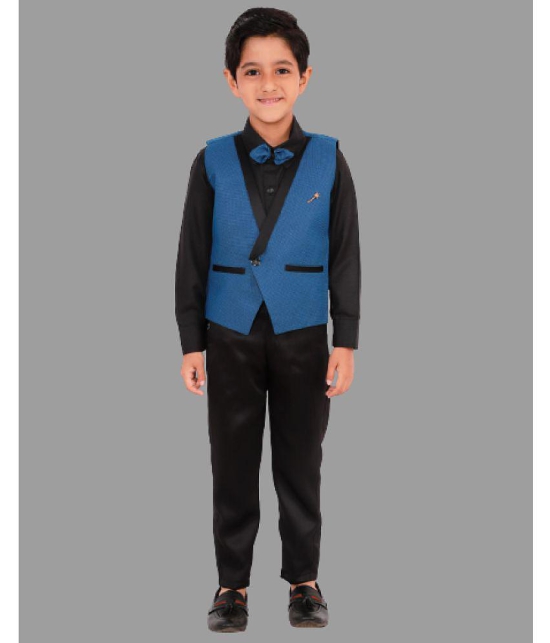 DKGF Fashion - Blue Cotton Blend Boys Shirt & Pants ( Pack of 1 ) - None