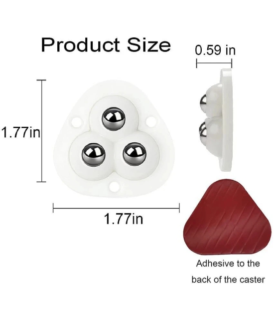 GEEO Self Adhesive Mini Caster Wheels, Appliance Wheels Swivel Stainless Paste Universal Wheel, 360 Degree Rotation Sticky Pulley for Kitchen Appliances, Cricut, Bins and Box(4pcs, Triple)