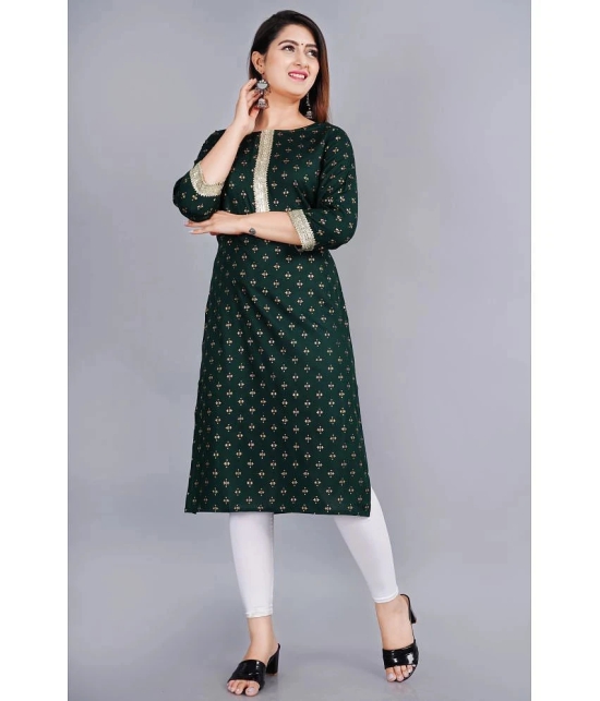 SIPET - Green Rayon Womens Straight Kurti ( Pack of 1 ) - None