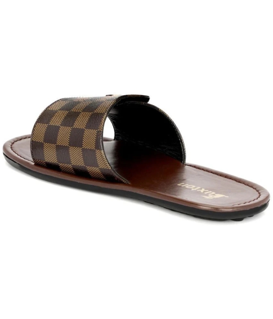 Buxton Brown Mens Slide Flip Flop - None