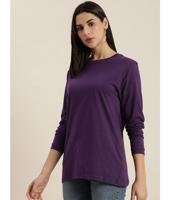 Dillinger - Purple Cotton Loose Fit Women''s T-Shirt ( Pack of 1 ) - None