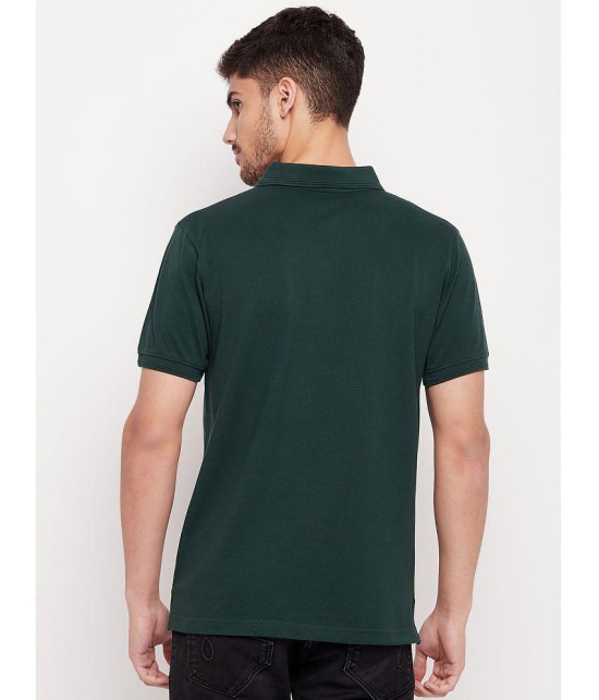 UNIBERRY - Dark Green Cotton Regular Fit Mens Polo T Shirt ( Pack of 1 ) - None