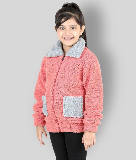 Naughty Ninos Girls Pink Front Zippered Sherpa Jacket - None