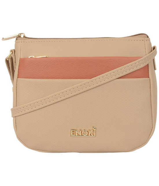 Enoki - Beige Artificial Leather Sling Bag - Beige