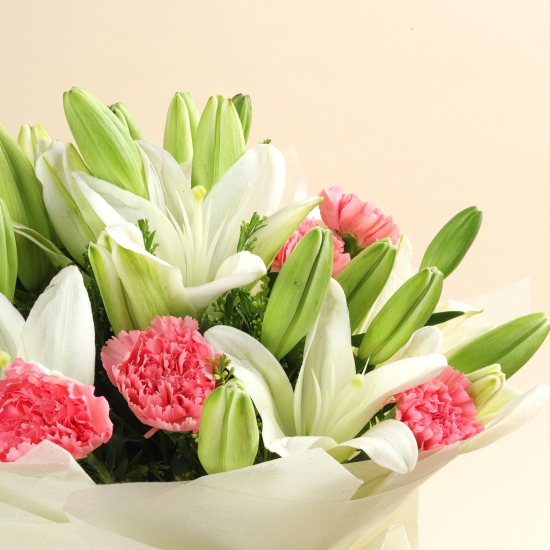 Mixed Lilies and Carnations Bouquet