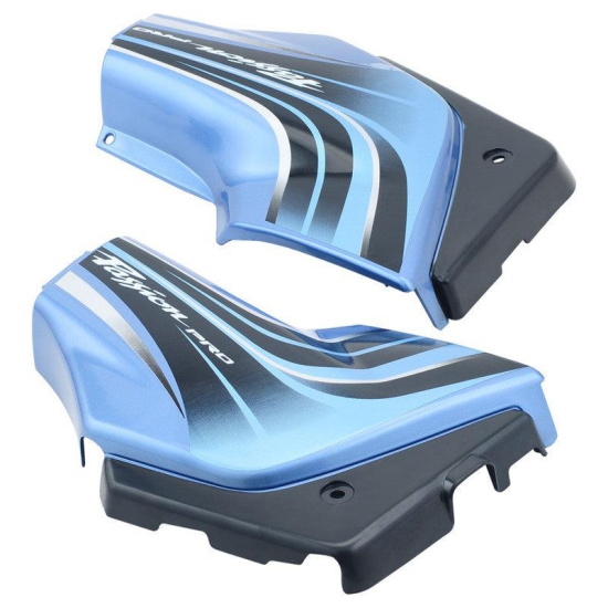 Side Panel / Side Cowl Set Fit For Hero Passion Pro Digital Frost Blue Colour For Black Bike