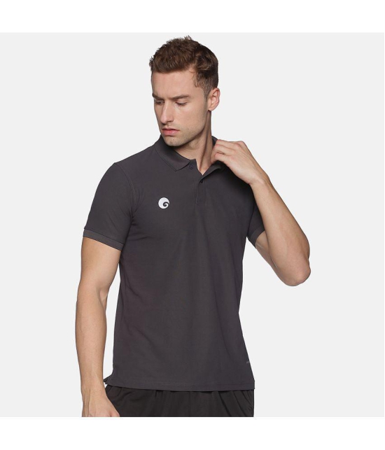 Omtex - Charcoal Cotton Regular Fit Mens Sports Polo T-Shirt ( Pack of 1 ) - None