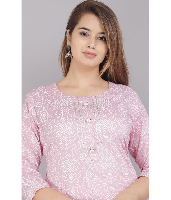 JC4U - Pink Cotton Women's Straight Kurti ( Pack of 1 ) - None