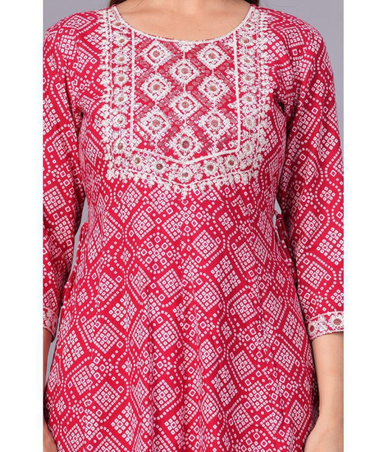 Doriya Cotton Blend Embroidered Kurti With Palazzo Women's Stitched Salwar Suit - Pink ( Pack of 1 ) - None