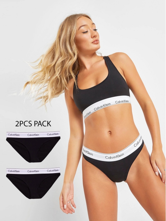 C K Classic Underwear - Women Pack Of 2 Briefs-2XL / BLACK