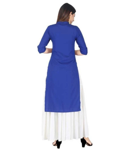 SIPET Blue Rayon Straight Kurti - L