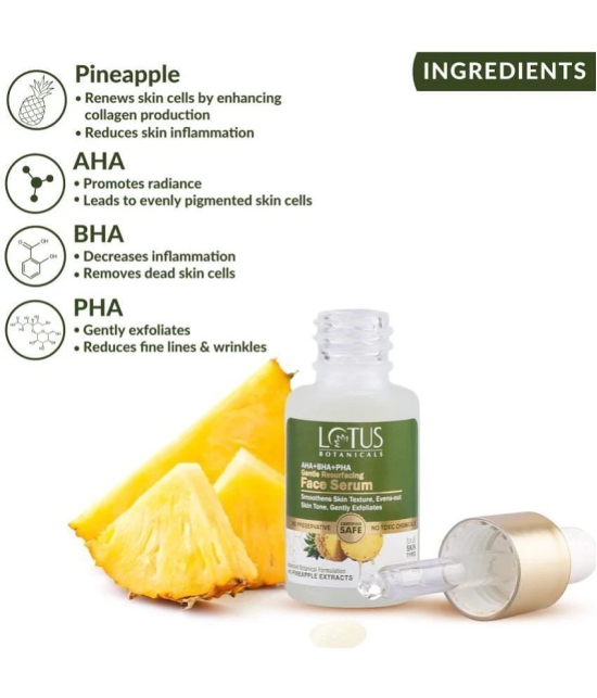 Lotus Botanicals AHA+BHA+PHA & Pineapple Gentle Resurfacing Face Serum 14ml