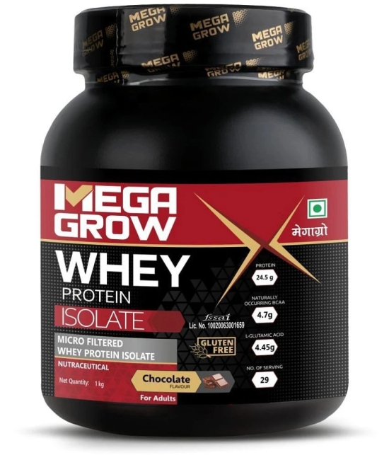 MEGAGROW Whey Protein (Powder) Isolate - Chocolate Flavor - 1 kg