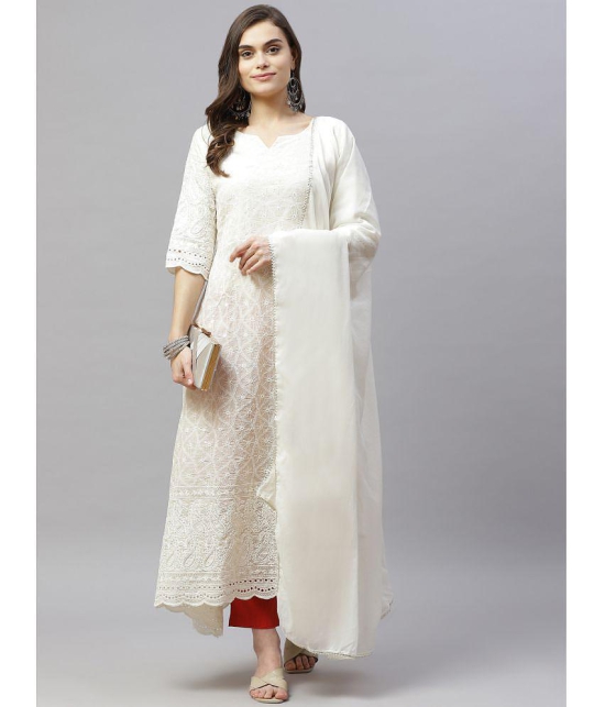 miravan - White Cotton Women's Anarkali Kurti ( Pack of 1 ) - None