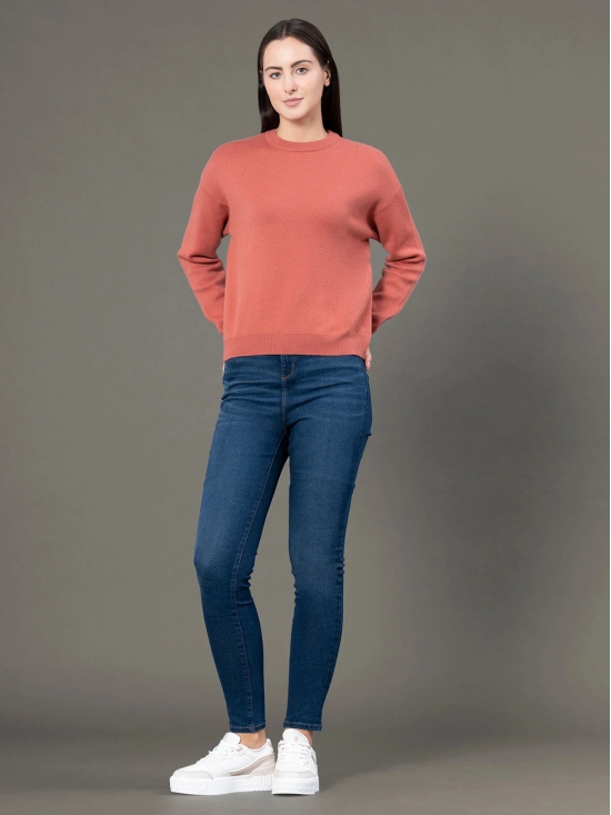 RedTape Round Neck Solid Sweater for Women |  Everyday Comfort