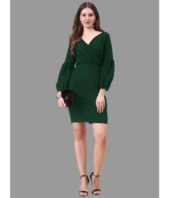 Apnisha Polyester Solid Above Knee Womens Bodycon Dress - Green ( Pack of 1 ) - None