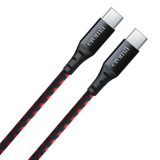 Croma Type C to Type C 6.6 Feet (2M) Cable (Apple Compatible, Red)