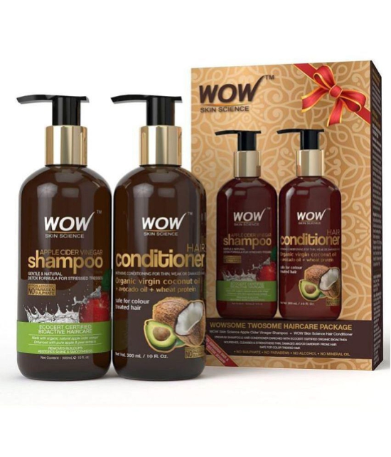 WOW Skin Science Apple Cider Vinegar Hair Care Combo Kit 600ml(Shampoo+ Conditioner)