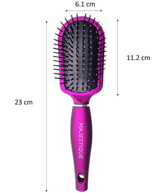 Majestique Purple Detangler Brush Ultrasoft Tipped Nylon, Glides Through Tangles