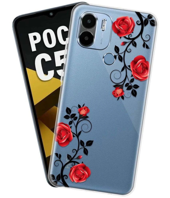 NBOX - Multicolor Silicon Printed Back Cover Compatible For POCO C50 ( Pack of 1 )