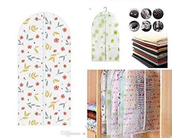 CONNECTWIDE® Printed Design Clear Plastic Suit Cover Garment Clothes Travel Protector Bag Zippered