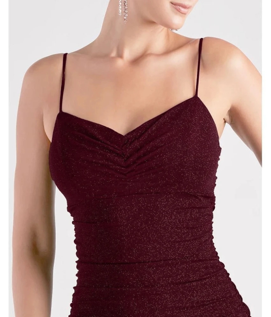 Addyvero Polyester Embellished Mini Womens Bodycon Dress - Maroon ( Pack of 1 ) - None