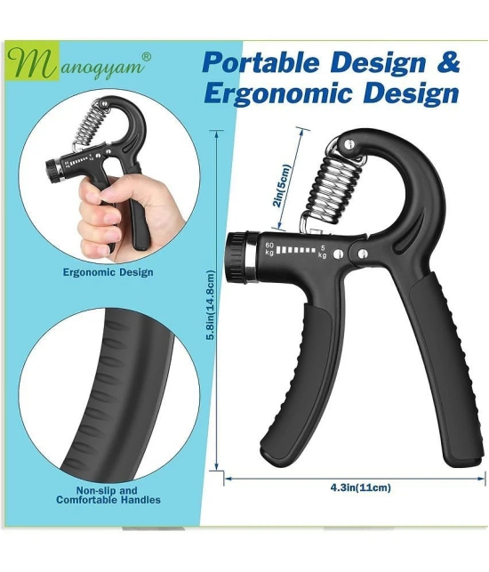 Hand Grip Strenghtner 5-60Kg Adjustable Resistance Wrist& Forearm Trainer Finger - Multi Color