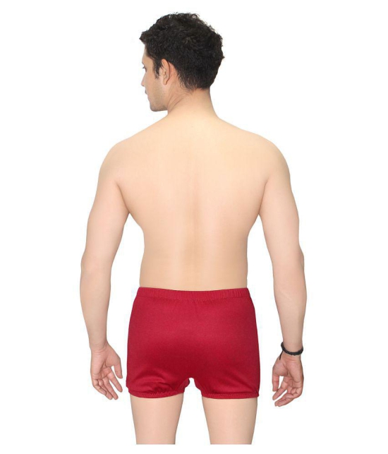 Goodluck Maroon Cotton Lycra Trunk - 38