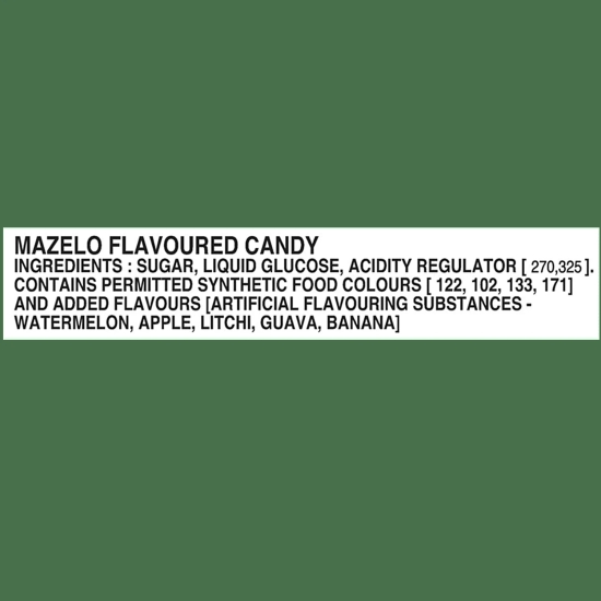 Parle Mazelo Assorted Candies - Litchi, Watermelon, Banana, Guava & Apple, 198 G