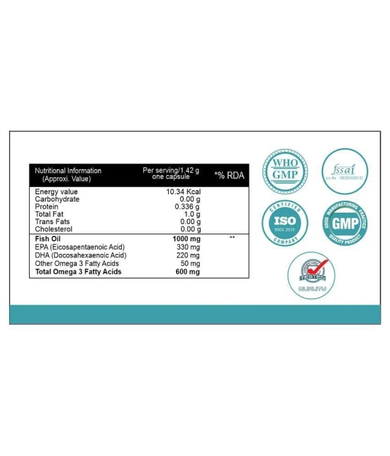 WEHEAL PILFISH Omega 3 600mg Double Strength Fish Oil 1000mg Capsule 100