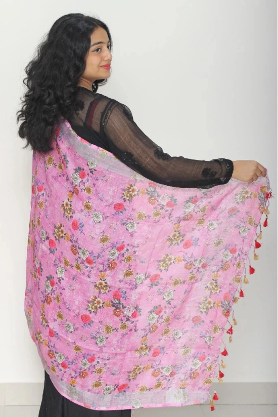 Tisser Digital Print Linen Dupatta Size-16x16