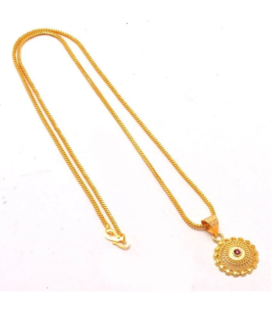 Jewar Mandi New Design Gold Plated Locket/Pendant with Chain Daily use for Men, Women & Girls, Boys - Golden