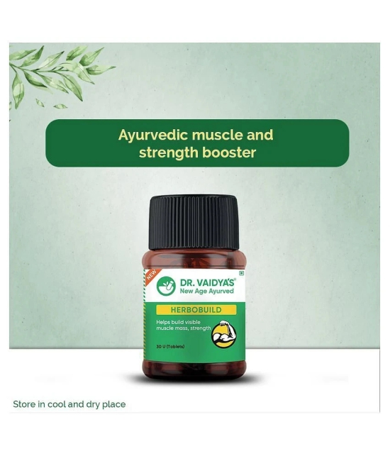 Dr. Vaidyas Herbobuild Capsules | Ayurvedic Muscle & Mass Gainer (30 Capsules Each) Pack of 4