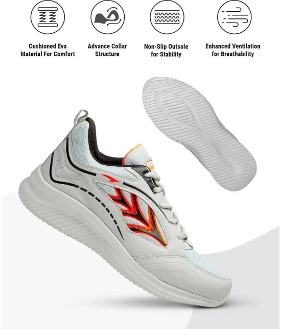 ASIAN PLATINUM-03 Light Grey Mens Sports Running Shoes - None