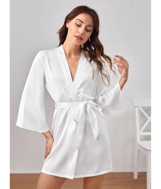 Celosia Satin Robes - White Single - S