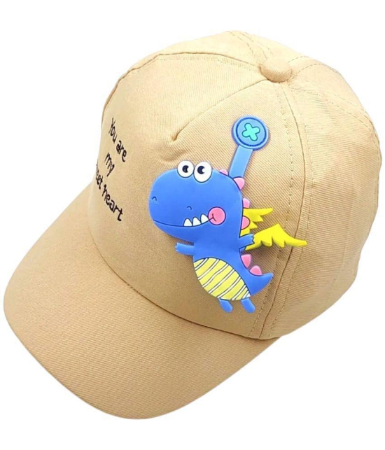 Zacharias Unisex Kids Cotton Baseball Cap kc-27 (Beige_1-4 Years) (Pack of 1) - None