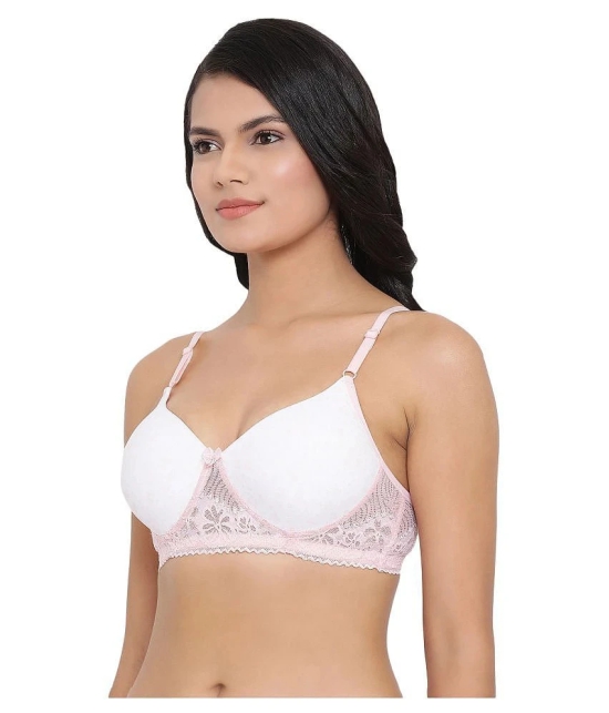 Clovia Lace T-Shirt Bra - White - 32B