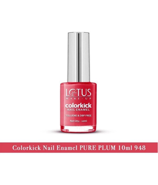 Lotus Make, Up Colorkick Nail Enamel, Pink Lustre 954, Chip Resistant, Glossy Finish, 10ml