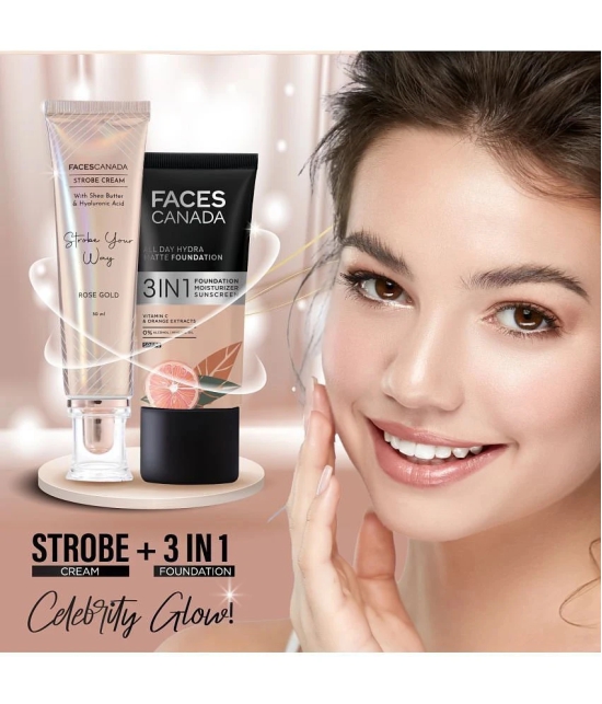 FACES CANADA Strobe Cream - Rose Gold, 30ml | Primer + Highlighter + Moisturizer