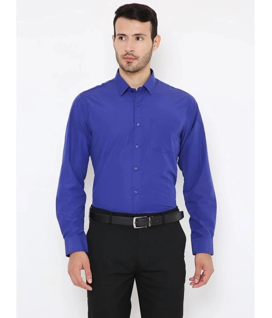 Maharaja - Blue Polyester Blend Slim Fit Mens Formal Shirt ( Pack of 1 ) - None