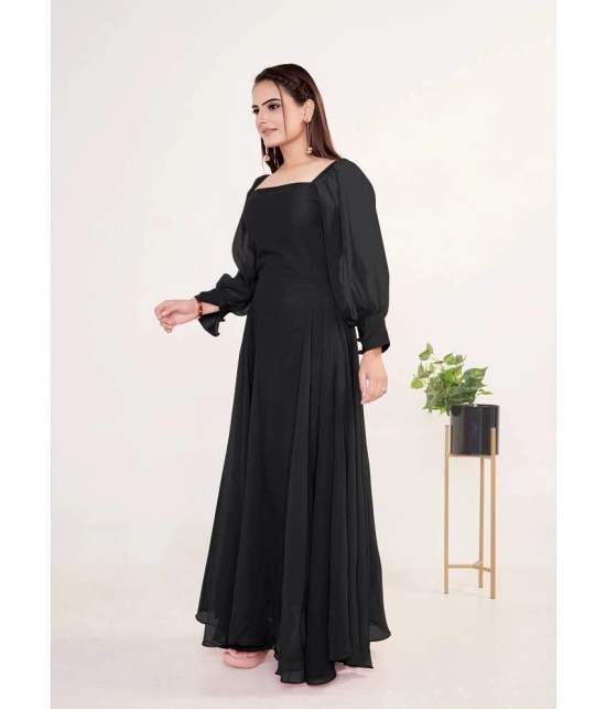 JASH CREATION - Black Georgette Womens Gown ( Pack of 1 ) - None